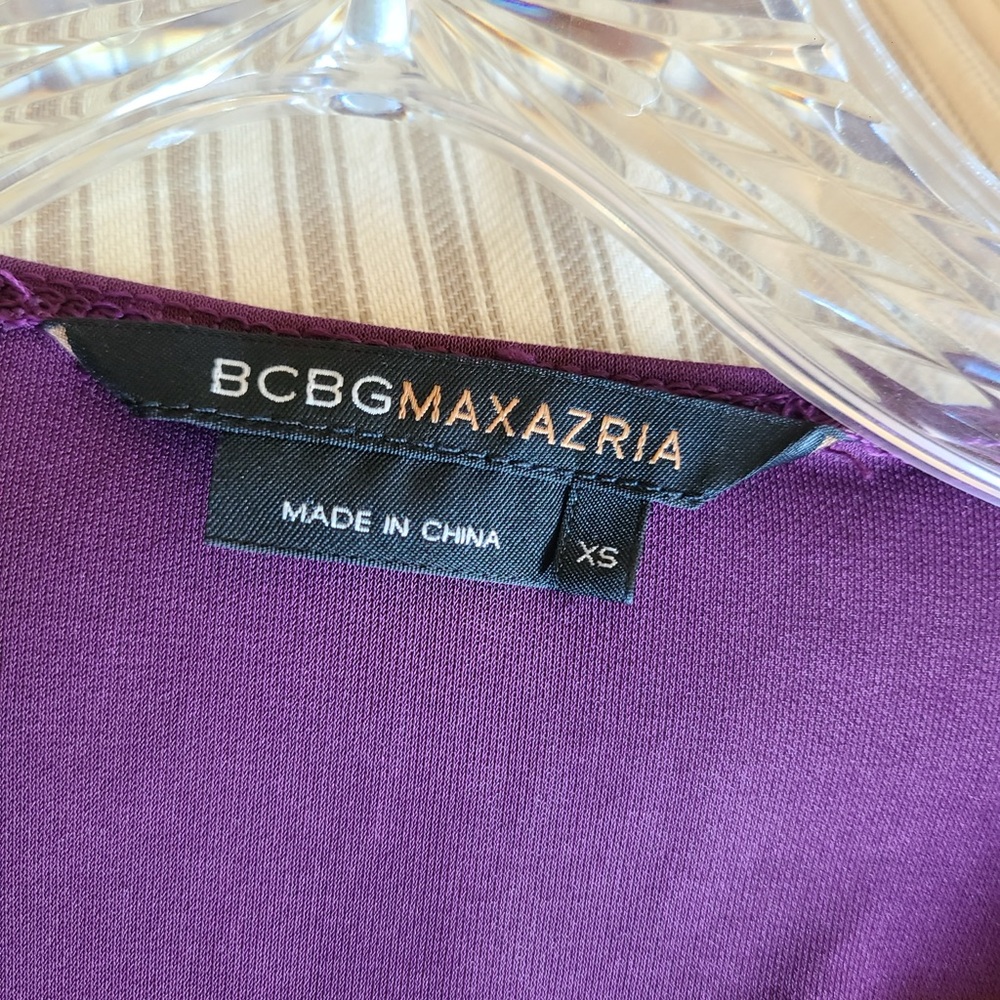 Bcbgmaxazria Purple Deep V Neck Wrap Front Floor Length Maxi Gown Dress Size Xs View 4